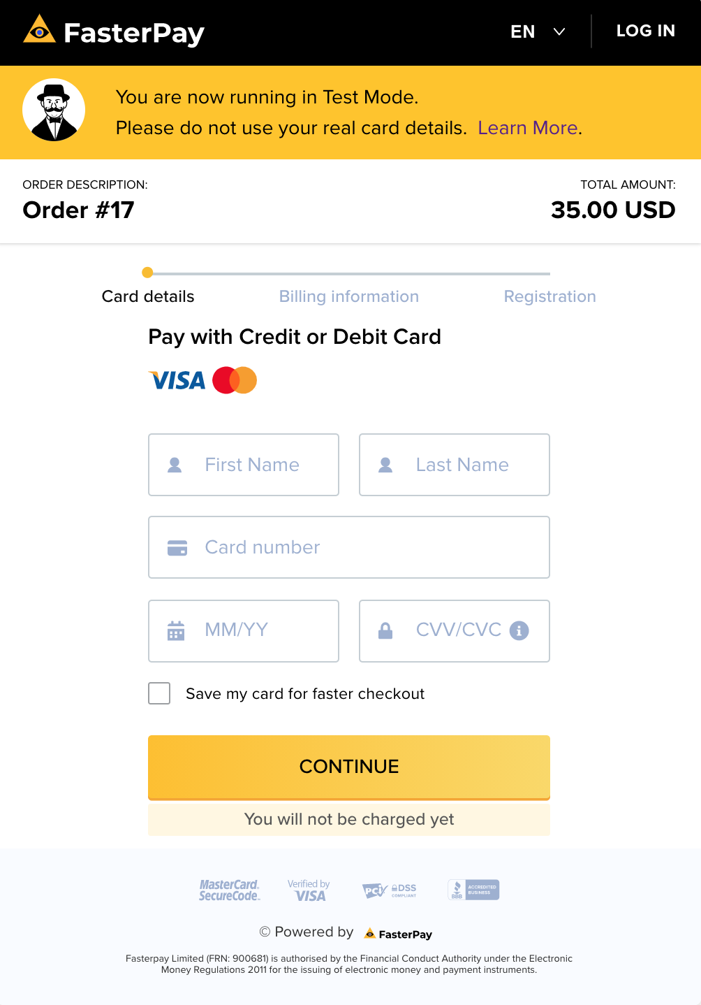 FasterPay Payment Page