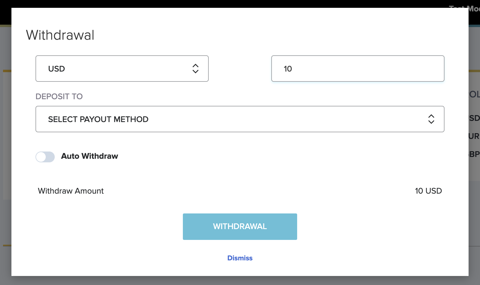 FasterPay scheduled-withdrawal screen