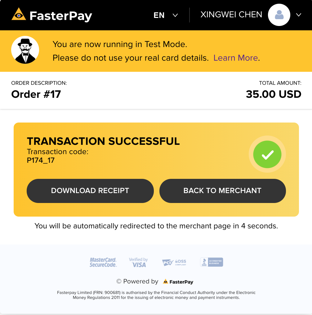 FasterPay Payment Page