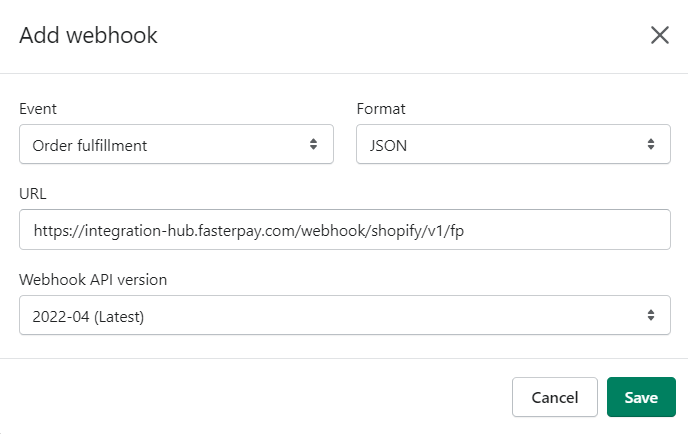 webhook settings