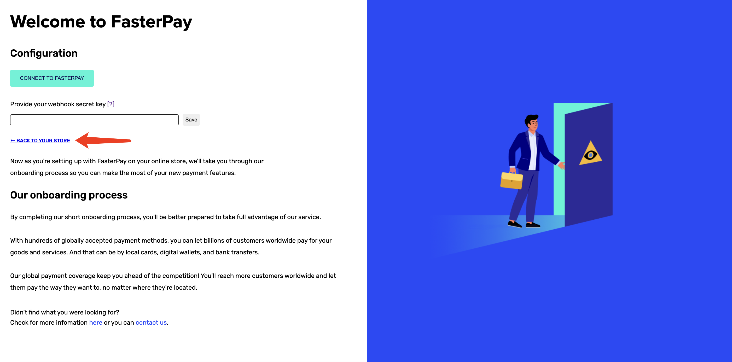 Shopify FasterPay installation - connected
